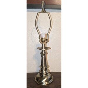 Vintage STIFFEL Brushed Brass Table Lamp 22" 3 Way Switch